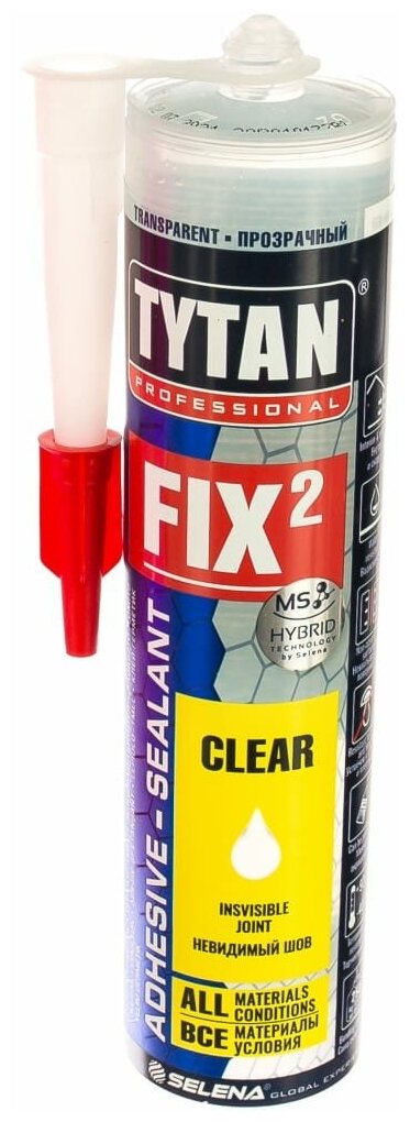 TYTAN PROFESSIONAL Fix2 Clear клей-герметик прозрачный (290 мл)