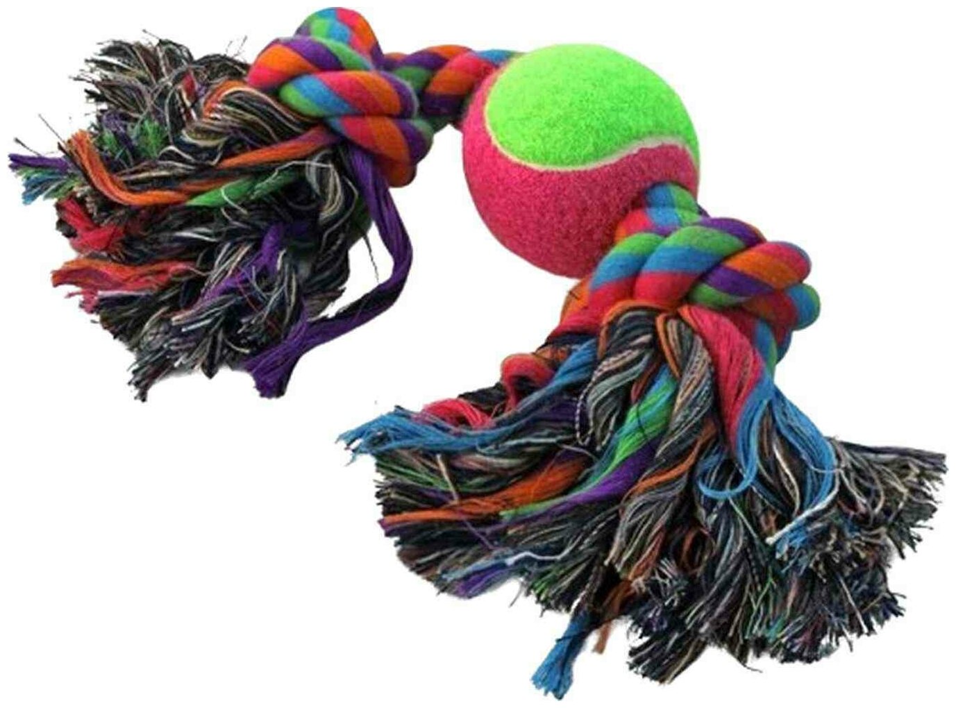 Игрушка для собак Triol "Верёвка, 2 узла и мяч", d65/350мм