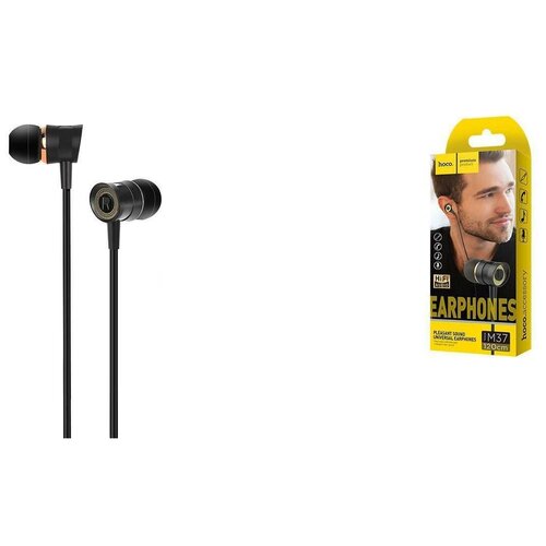 Наушники HOCO M37 pleasant sound universal earphones with microphon 35мм черный 38000₽