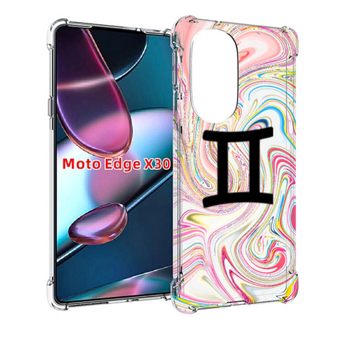 Чехол MyPads знак зодиака близнецы 2 для Motorola Moto Edge X30 задняя-панель-накладка-бампер