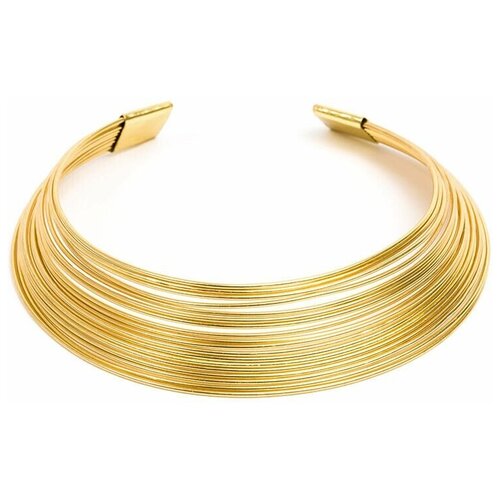 Итальянское многокольцевое колье из латуни Vestopazzo золотого цвета