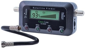 Комплект: Прибор цифровой для настройки спутниковых антенн Green line SatFinder GL-9505E Измеритель сигнала + кабельная сборка 25см