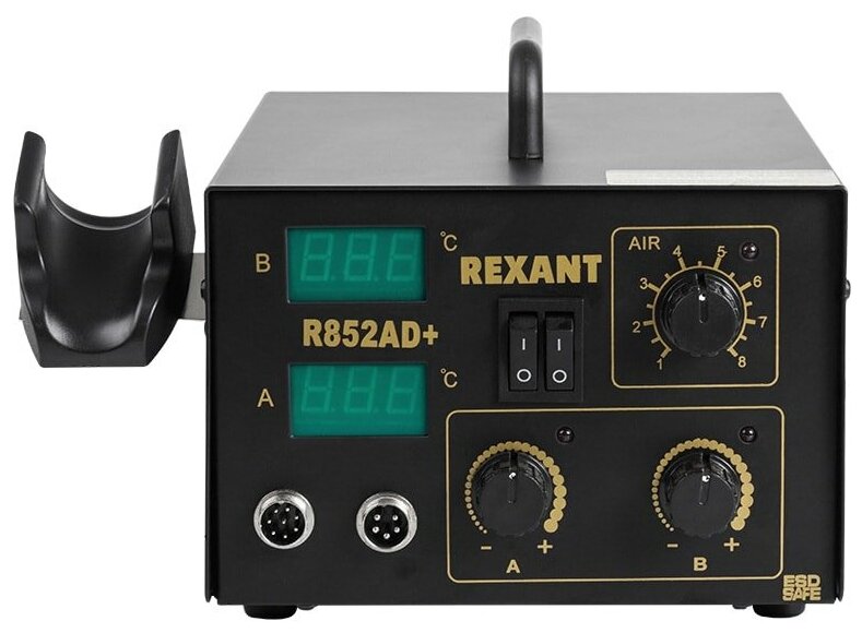 Паяльная станция REXANT, 2 в 1: паяльник+термофен, с цифровым дисплеем, 100-480 °С - фотография № 20