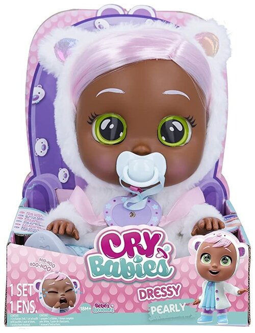Край беби кукла Cry Babies Dressy Pearly Плакса Перли Жемчужина с волосами 31 см 83035