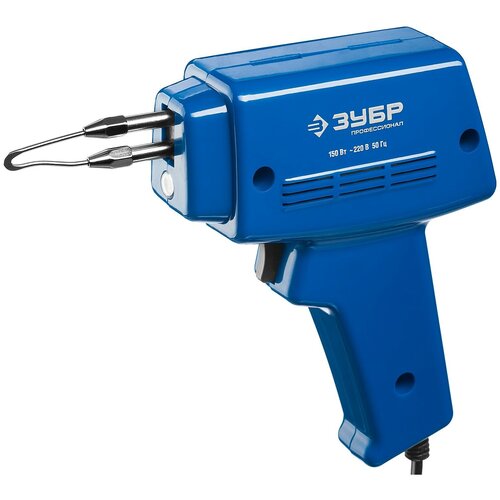 Импульсный паяльник ЗУБР Профессионал в наборе 2 сменных жала канифоль припой 150Вт 275400₽
