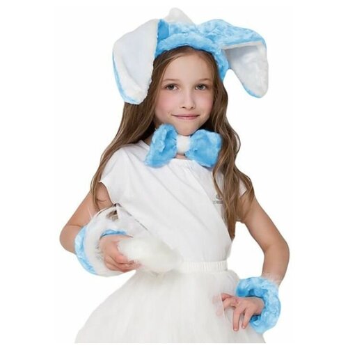фото Карнавальный костюм зайка набор голубой 5-7 лет 122-134 арт.1635 нет бренда