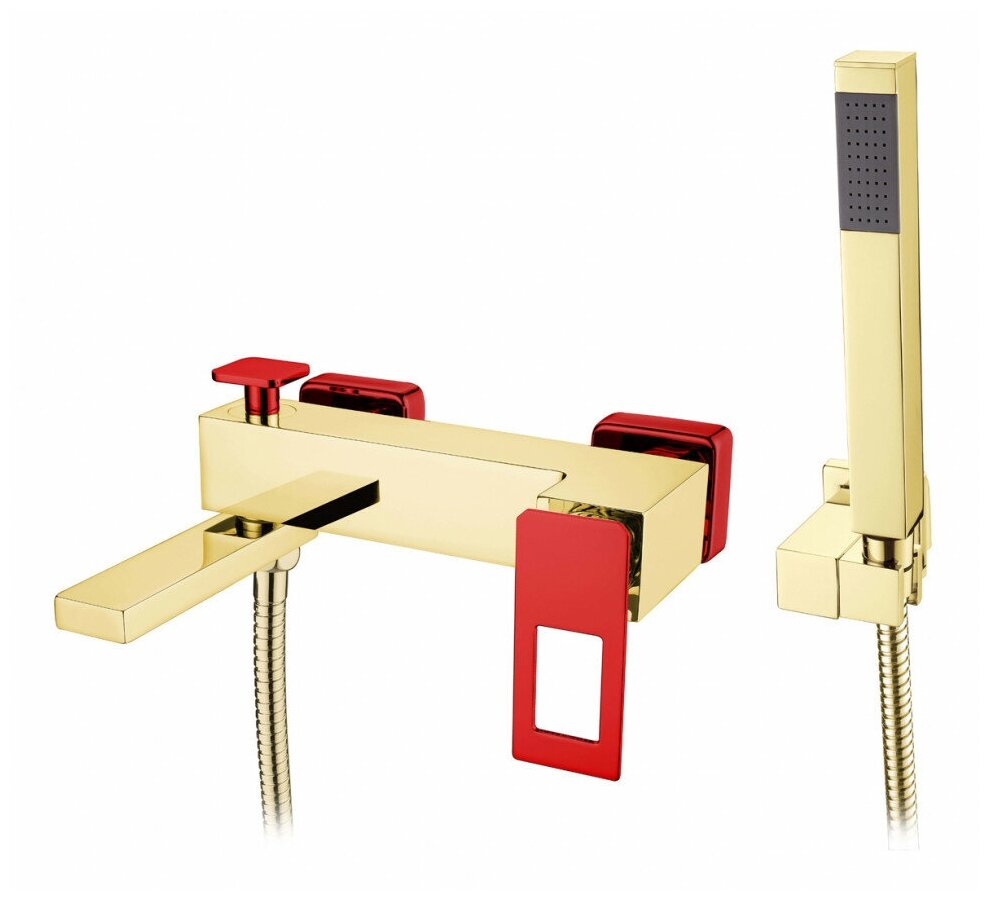 Boheme Смеситель для ванны Q GoldRed_Комплект 143-GR