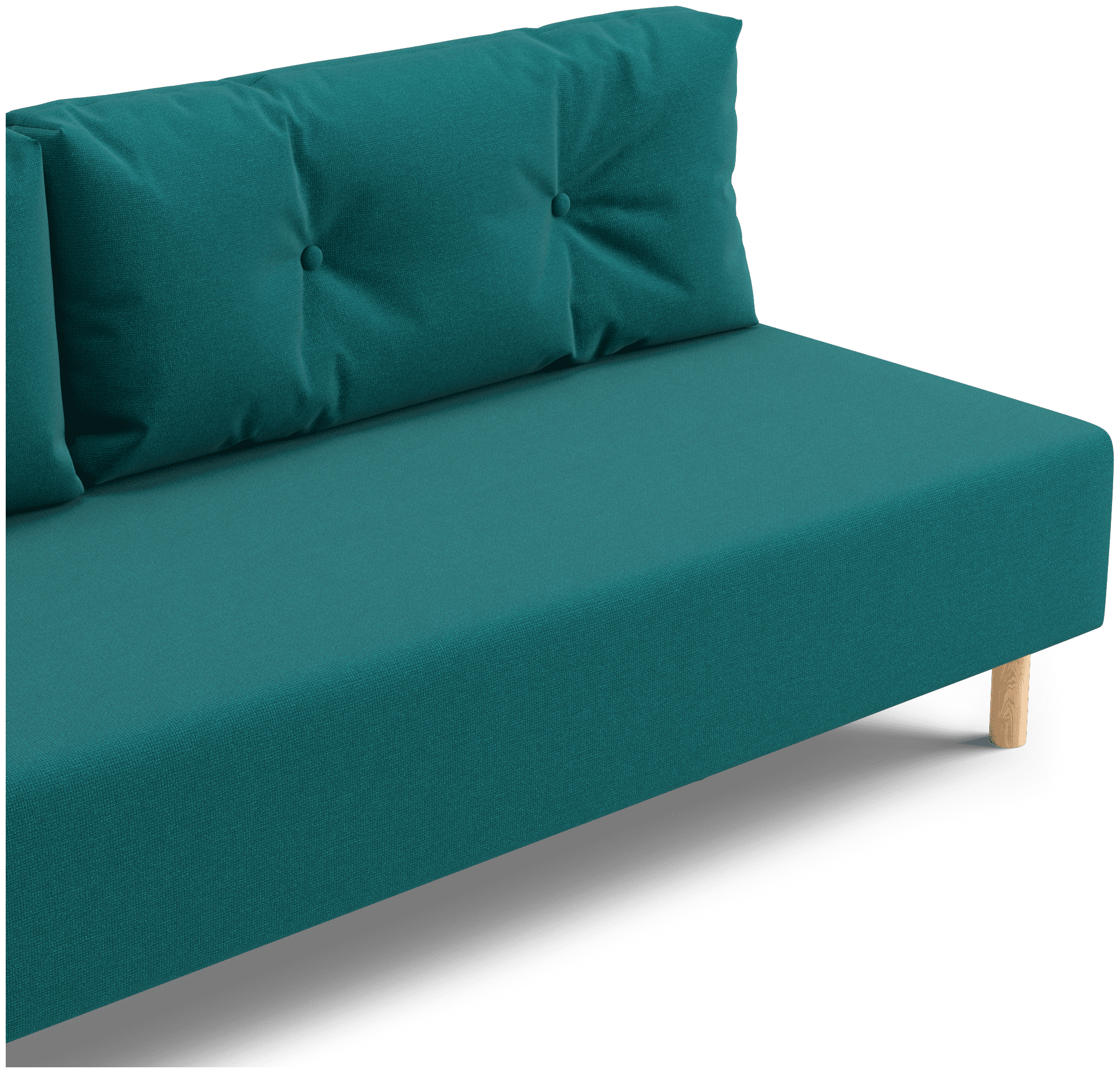 Диван-кровать прямой, раскладной Salotti Эмми, рогожка, ткань totebo dark turquoise, 200х86х84 см - фотография № 4