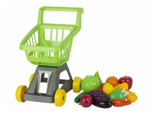 Игровой набор Стром У958 Тележка для супермаркета с фруктами и овощами