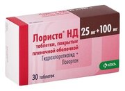 Лориста НД таб. п/о плен., 100 мг+25 мг, 30 шт.