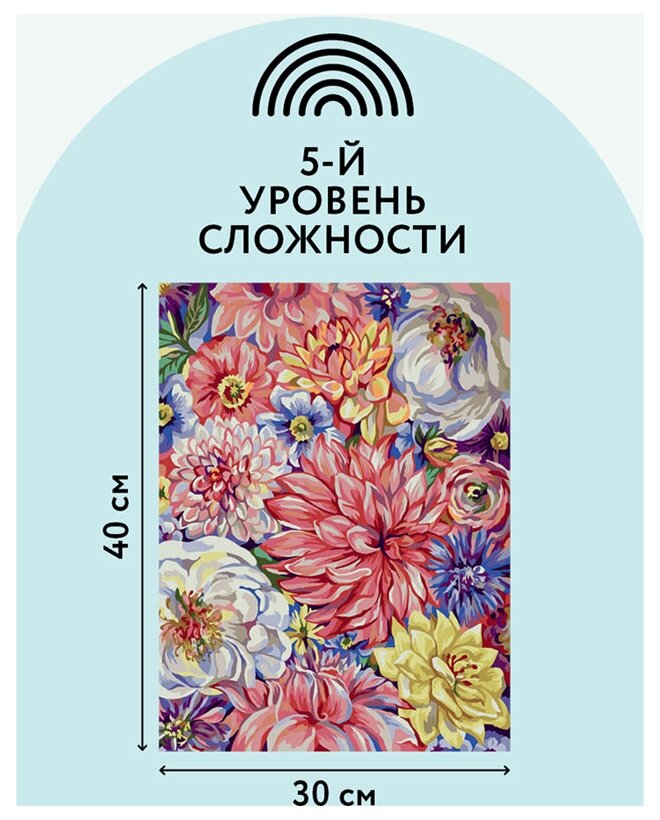 Картина по номерам Цветочный ковер Три совы - фото №2