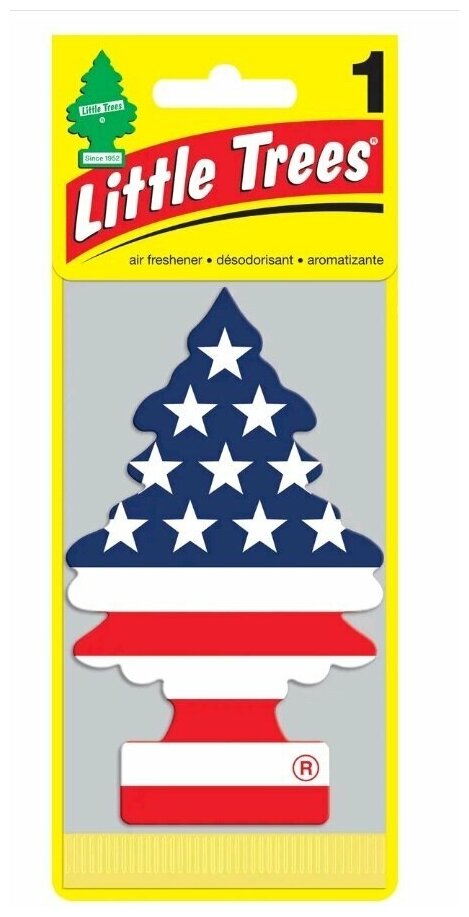 Ароматизатор Подвесной Картонный "Елочка" Американский Флаг (Car-Freshner) Little Trees арт. U1P-10945-RUSS