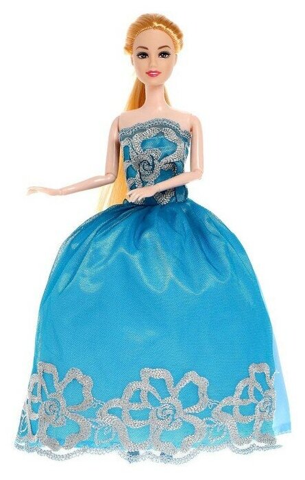 RAYDAY Кукла-модель шарнирная «Лили» в платье, цвет голубой
