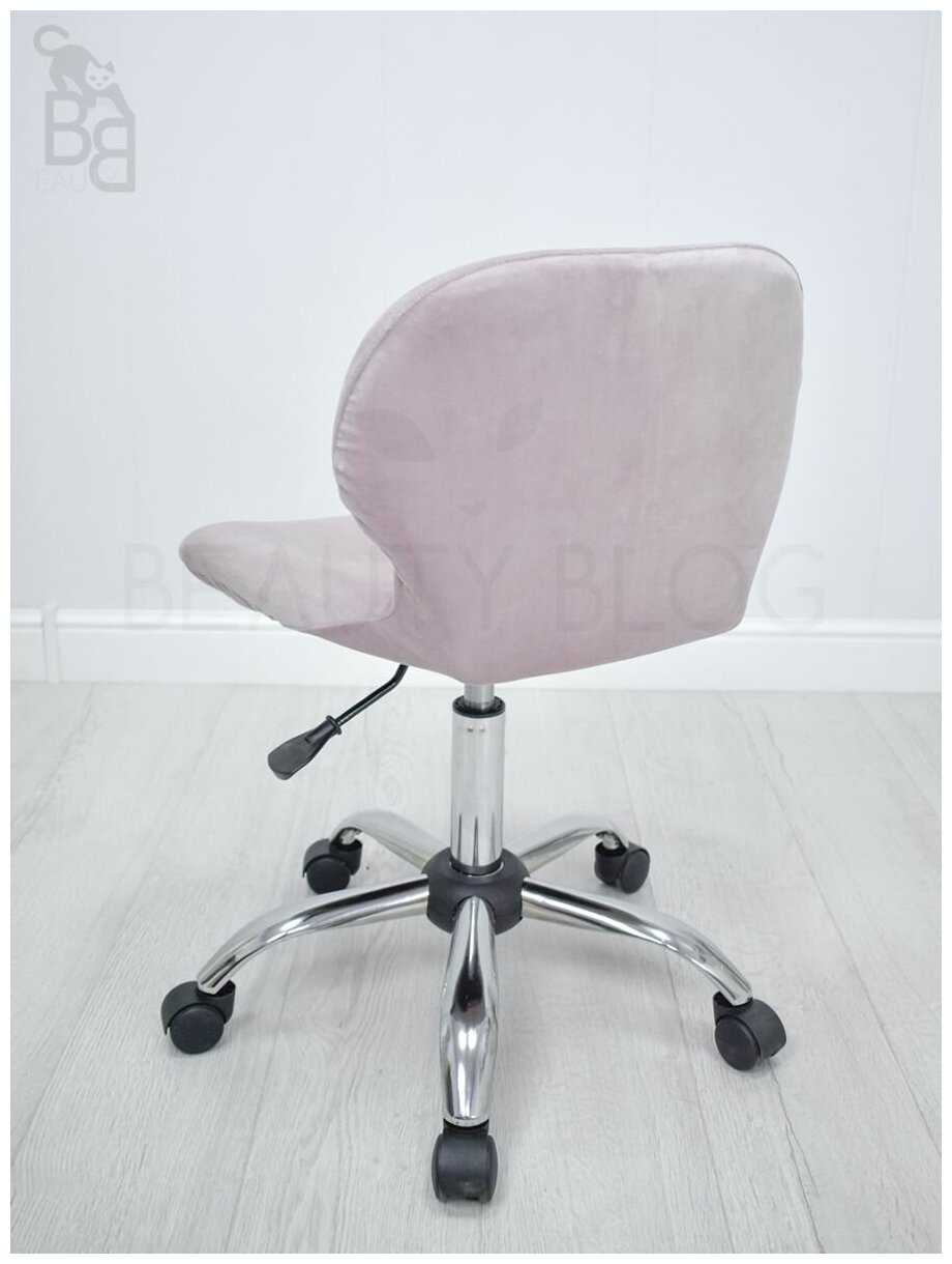 Чехол на стул "Ракушка", чехол защитный велюровый на резинке, розовая пудра