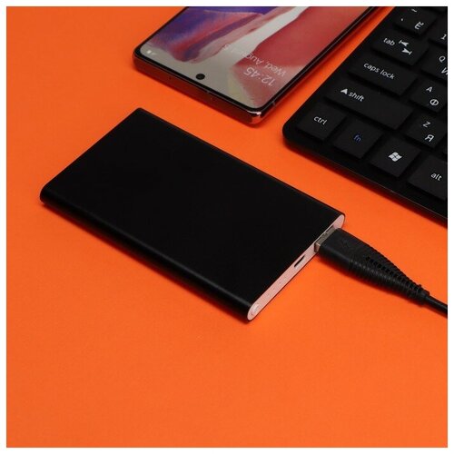 Внешний аккумулятор LuazON PB-17 4000 мАч USB 1 А индикатор тонкий корпус металл чёрный 116300₽