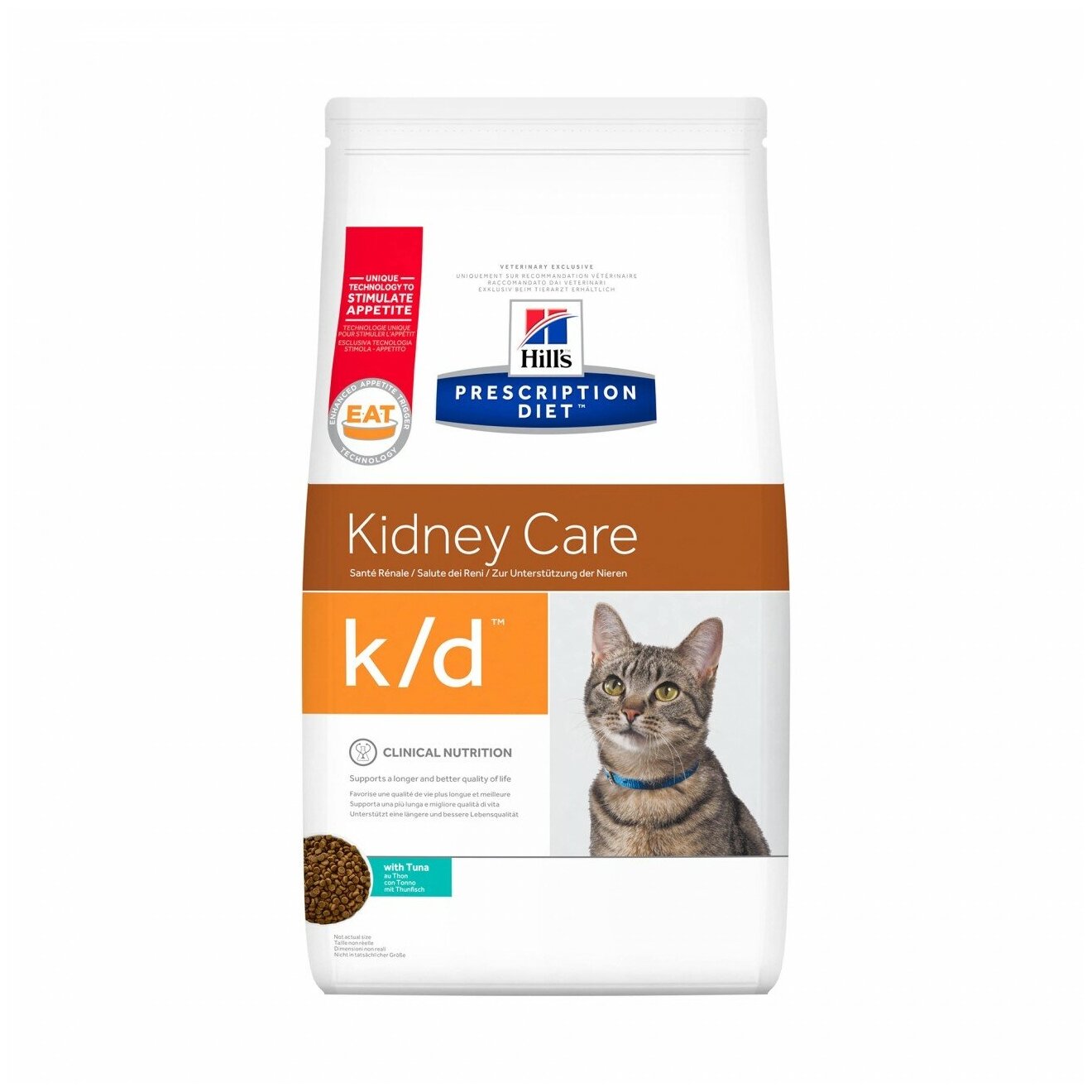 Сухой диетический корм для кошек Hill's Prescription Diet k/d Kidney Care при профилактике заболеваний почек, с тунцом 1,5 кг - фотография № 6