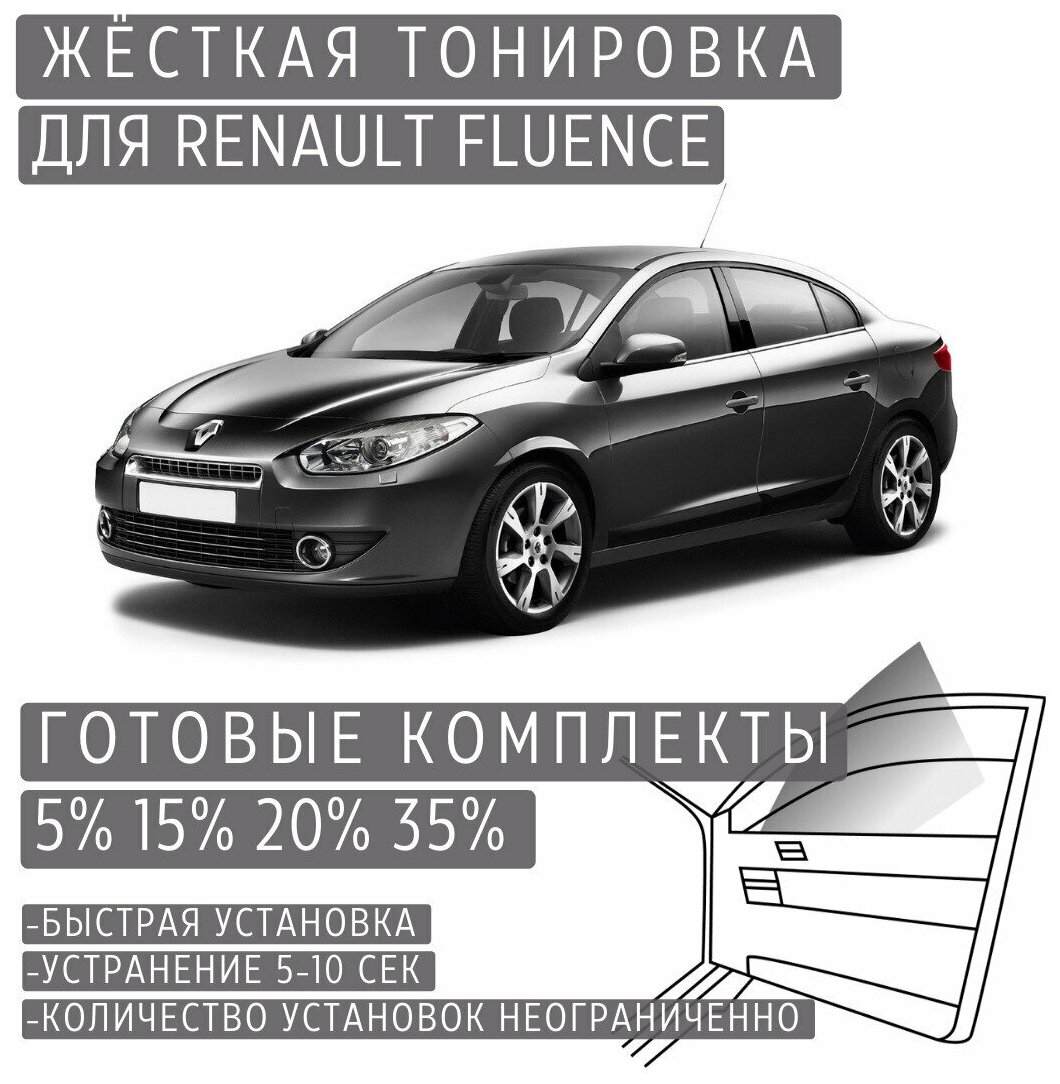 Жёсткая тонировка Renault Fluence 5% / Съемная тонировка Рено Флюенс 5%