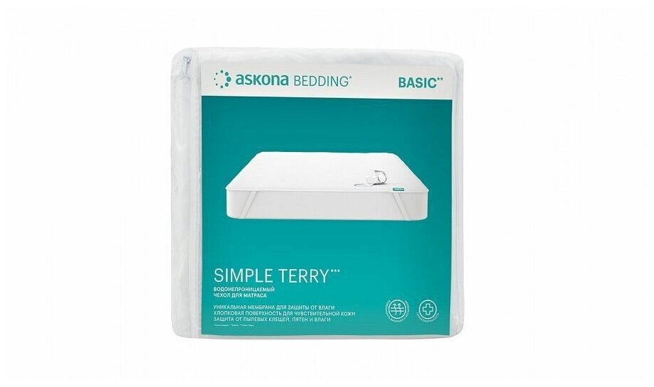 Чехол на матрас Askona (Аскона) Simple Terry 90х200х30 - фотография № 2