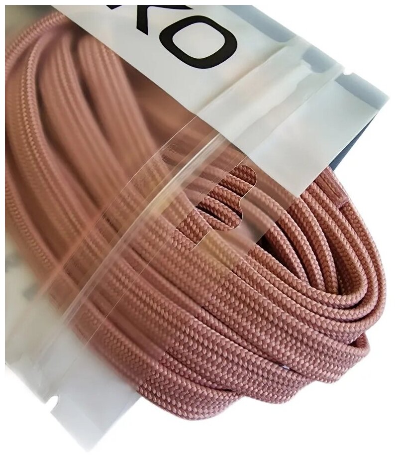 Шнурки LENKO розовые плоские 200 см - фотография № 4