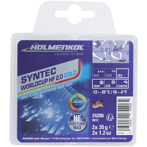 мазь скольжения holmenkol syntec ff2 100 мл красный Мазь скольжения, мазь Holmenkol Syntec World Cup HF 2.0 COLD, голубой