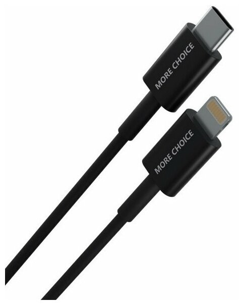 Кабель More choice K71Si Smart USB 2.4A PD быстрая зарядка для Apple 8-pin Type-C 1м черный - фото №7