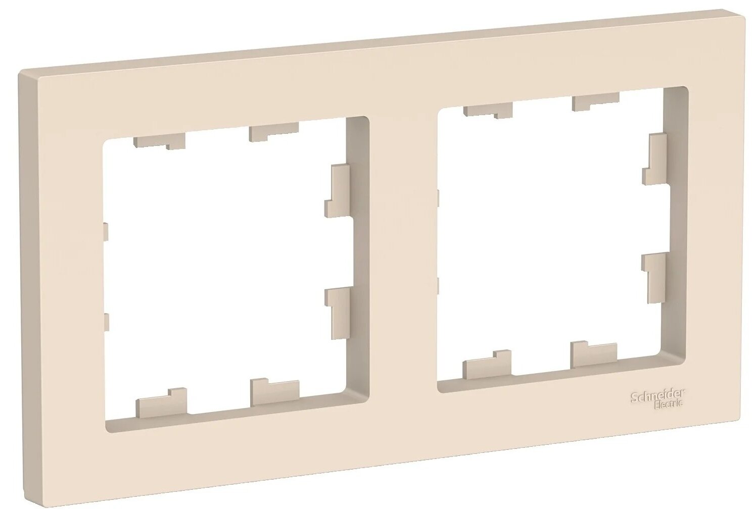 Рамка для розетки выключателя двойная Schneider Electric (Systeme Electric) Atlas Design Антибактериальное покрытие бежевый ATN000202 2шт