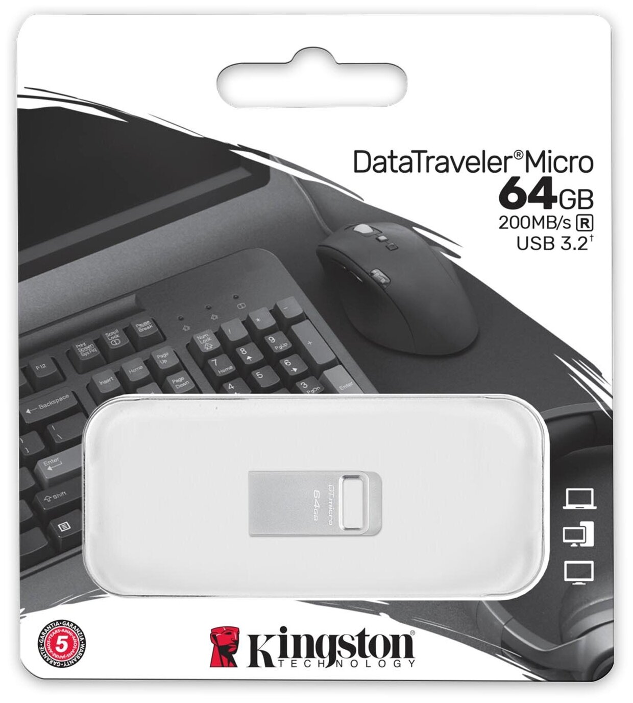 USB Flash Drive 64GB - Kingston DataTraveler Micro G2 USB 3.2 Gen.1 DTMC3G2/64GB