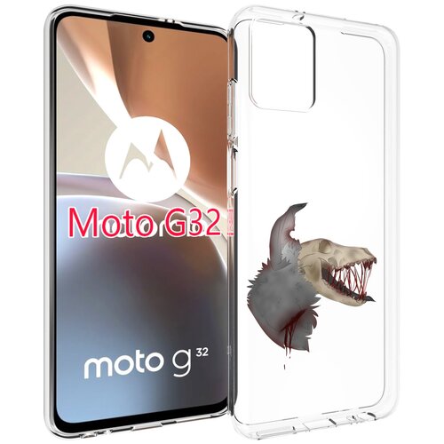 Чехол MyPads кровавый-череп для Motorola Moto G32 задняя-панель-накладка-бампер