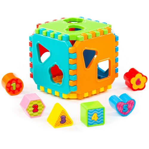 сортер куб 91642 полесье Развивающая игрушка Полесье Куб в коробке, 92106, 12 дет., ассорти