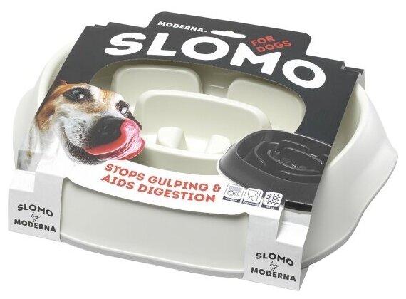 Миска для собак Moderna Slomo для медленного поедания белая 950мл - фотография № 6