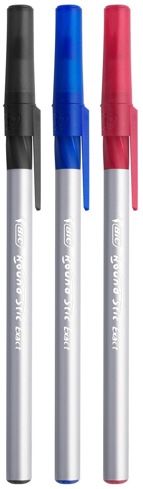 Шариковая ручка BIC Round Stic Exact, синий, 4 шт. (932857) - фото №7