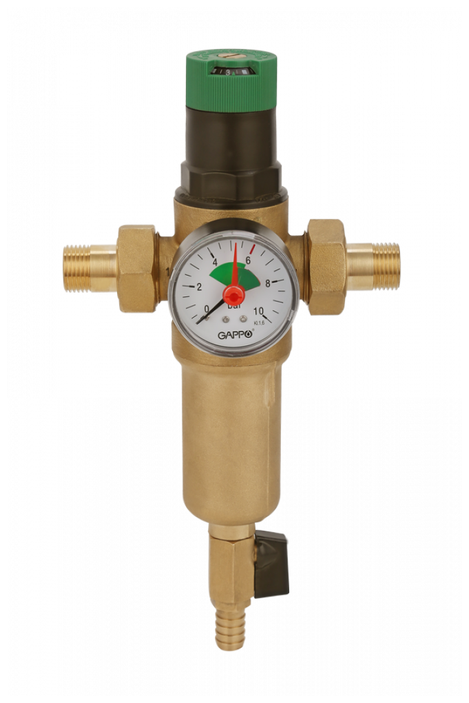 Фильтр со встроенным редуктором давления для горячей воды, 3/4" Gappo (G1413.05)
