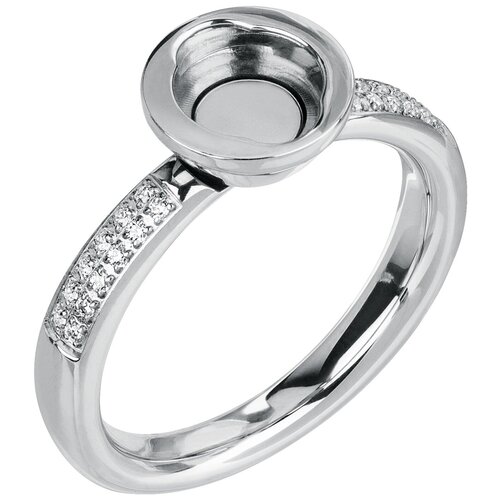 Кольцо Breil Milano, кристалл, размер 18, белый кольцо breil milano нержавеющая сталь золочение фианит размер 18 желтый