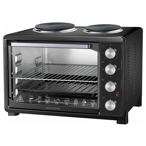 Мини-печь WILLMARK WHO-402B 30 литров 2 конфорки термостат230С 2350Вт чёрный 699000₽