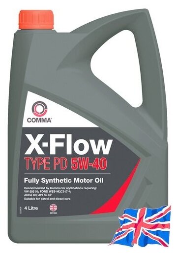 Масло моторное 5w40 comma 4л синтетика xflow type pd, comma, xfpd4l