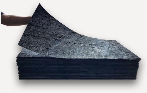 Изображение товара Каменный шпон ZIKAM "антрацит", 1 лист, 100 x 50 см, черный, гибкий, негорючий, влагостойкий. Для интерьерного дизайна.