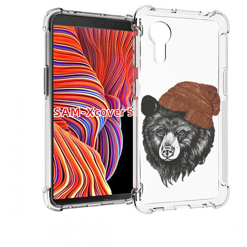 Чехол MyPads Медведь в шапке 2 для Samsung Galaxy Xcover 5 задняя-панель-накладка-бампер чехол mypads медведь в шапке 2 для samsung galaxy xcover pro 2 задняя панель накладка бампер