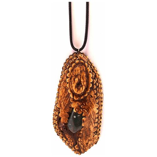 Кулон береста с камнями