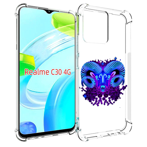 Чехол MyPads знак зодиака овен 2 для Realme C30 4G / Narzo 50i Prime задняя-панель-накладка-бампер чехол mypads знак зодиака весы 2 для realme c30 4g narzo 50i prime задняя панель накладка бампер