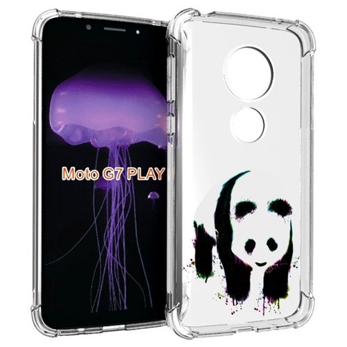 Чехол MyPads панда в акварели для Motorola Moto G7 Play задняя-панель-накладка-бампер