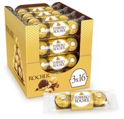 Конфеты Ferrero Rocher с начинкой из крема и лесного ореха, 37.5 г, 16 шт., флоу-пак