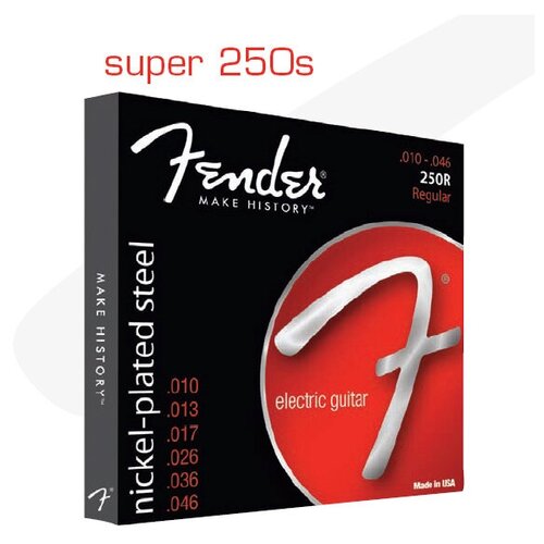 FENDER STRINGS NEW SUPER 250R NPS BALL END 10-46, струны для электрогитары, стальные с никелевым покрытием