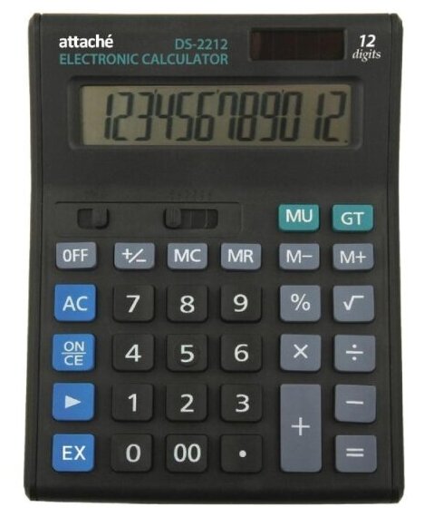 Калькулятор настольный Attache Economy полноразмерный 12 разр, чёрный