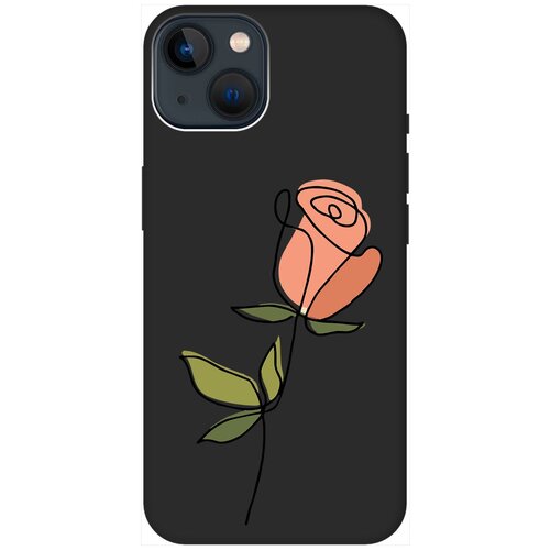 Силиконовый чехол на Apple iPhone 14 Plus / Эпл Айфон 14 Плюс с рисунком Rose Soft Touch черный силиконовый чехол на apple iphone 14 plus эпл айфон 14 плюс с рисунком tennis soft touch черный