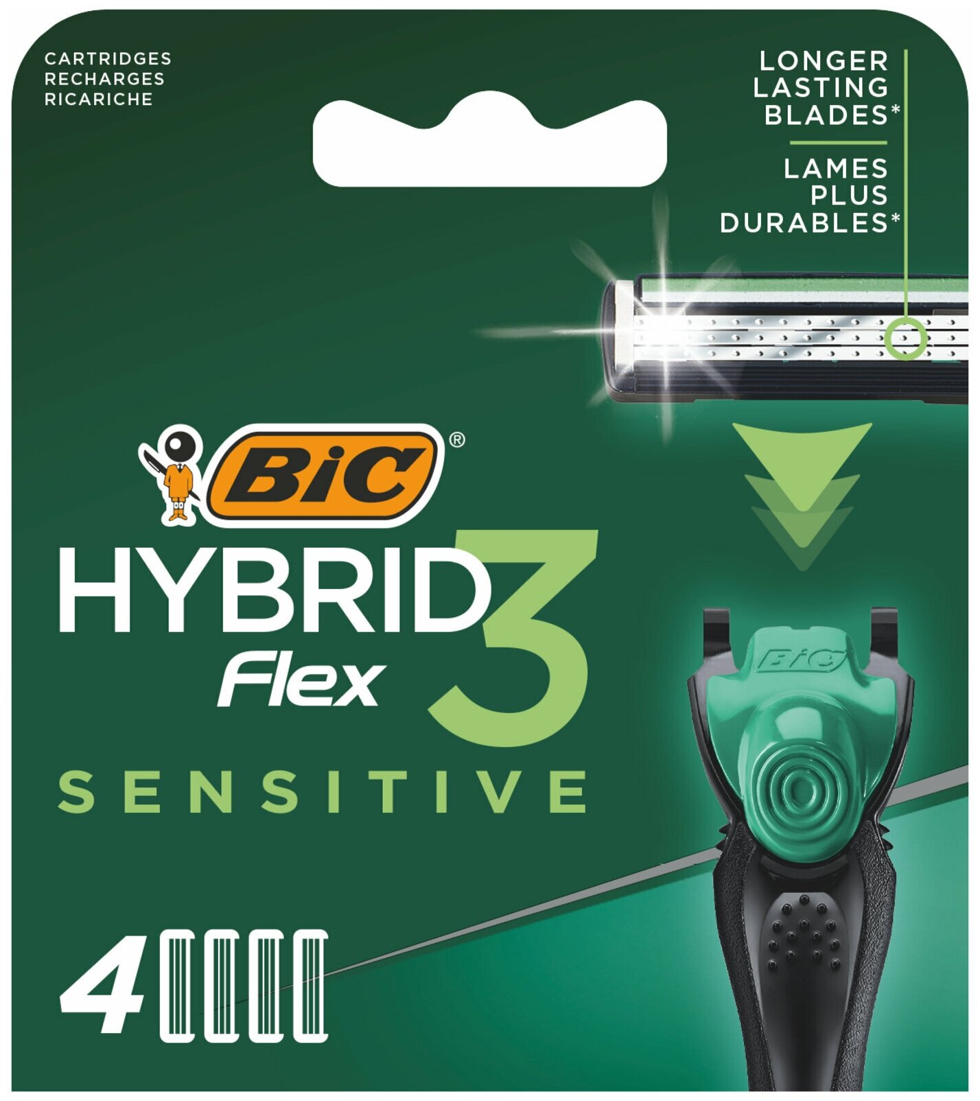 BIC Кассеты сменные Flex 3 Hybrid Sensitive, 4 шт /