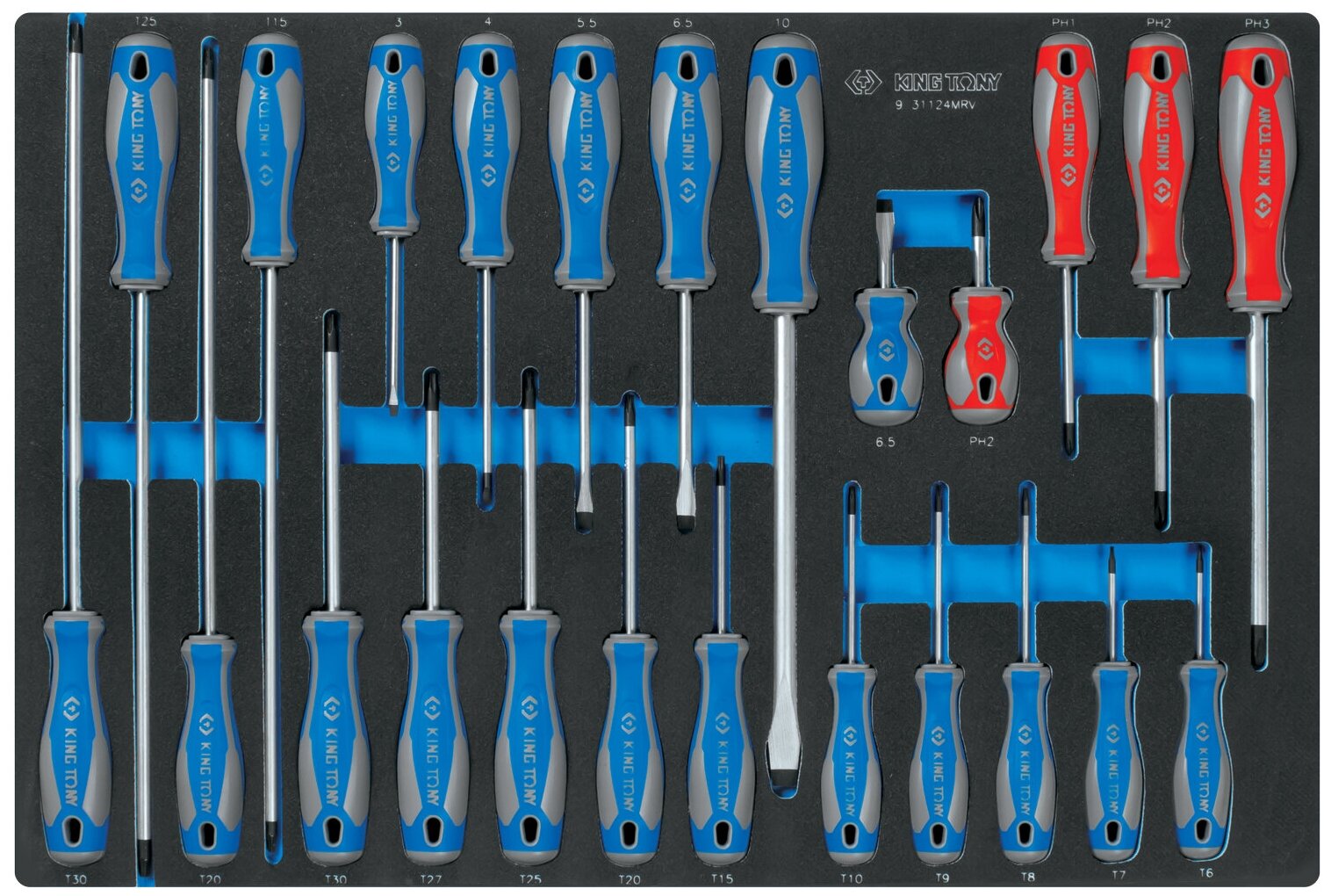 Набор отверток, ложемент, 24 предмета KING TONY 9-31124MRV
