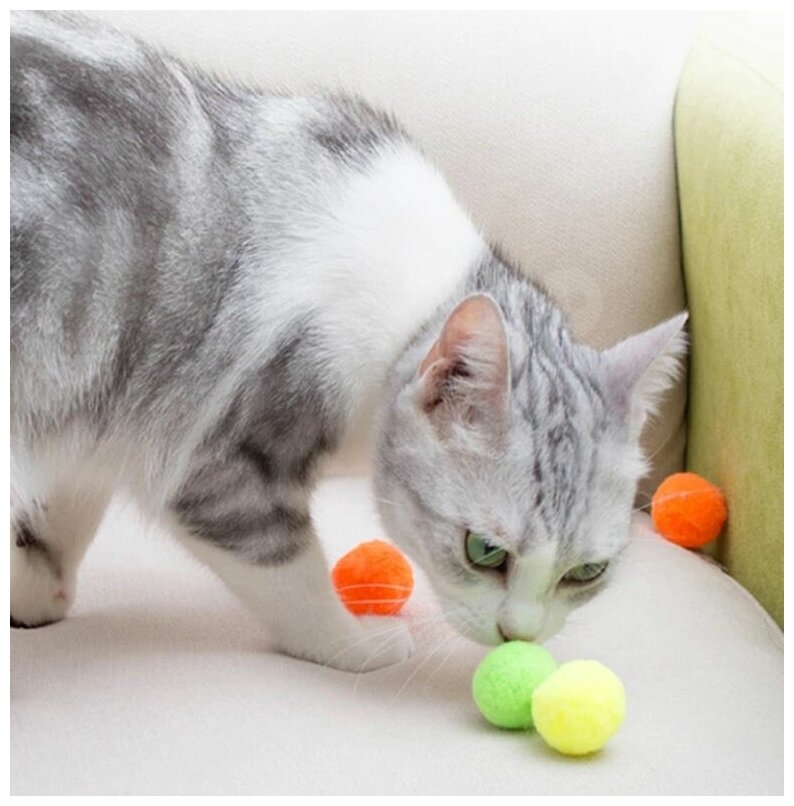 Игрушка для кошки Плюшевый мячик - фотография № 2