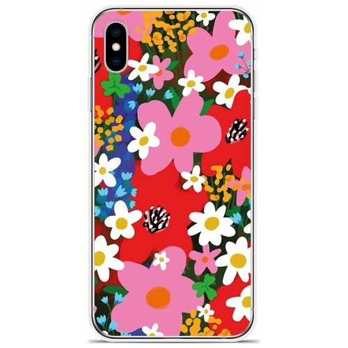 Силиконовый чехол на Apple iPhone XS Max Яркие цветы / для Эпл Айфон Икс С Макс