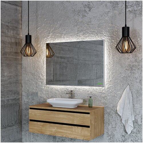 Зеркало для ванной с подсветкой BENETTO белладжио 80 х 120 см бесконтактный сенсор включения, профиль серебро