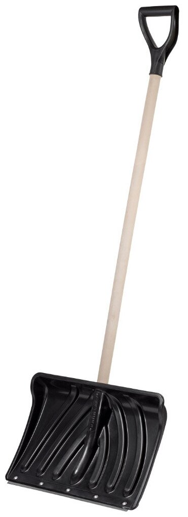 Лопата снегоуборочная с деревяным черенком крепыш 450*340мм - фотография № 2
